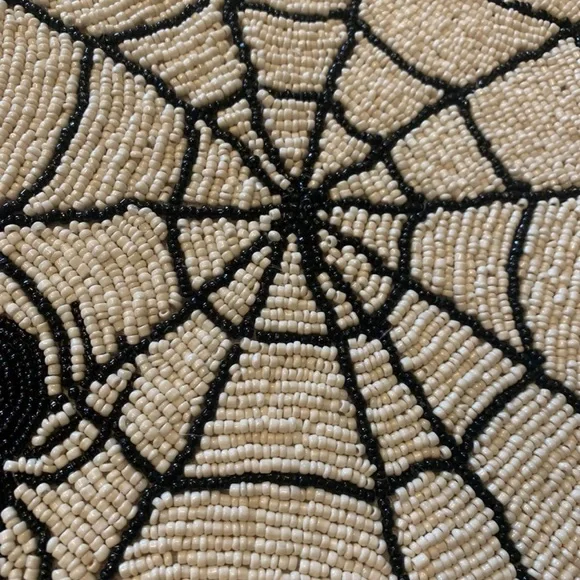 Cynthia Rowley beaded table Runner spiderweb spiders new in original wrappings